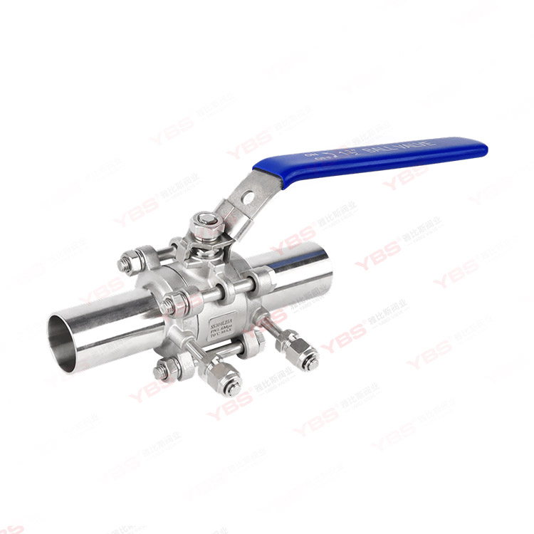 3PC extended whistle blowing ball valve