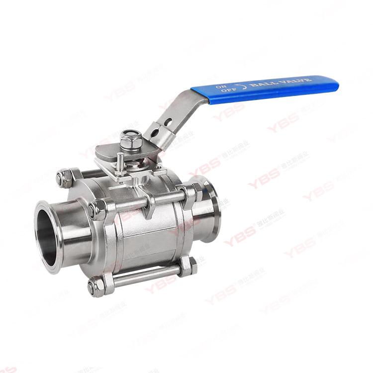 3PC fully enclosed sanitary grade ball valve