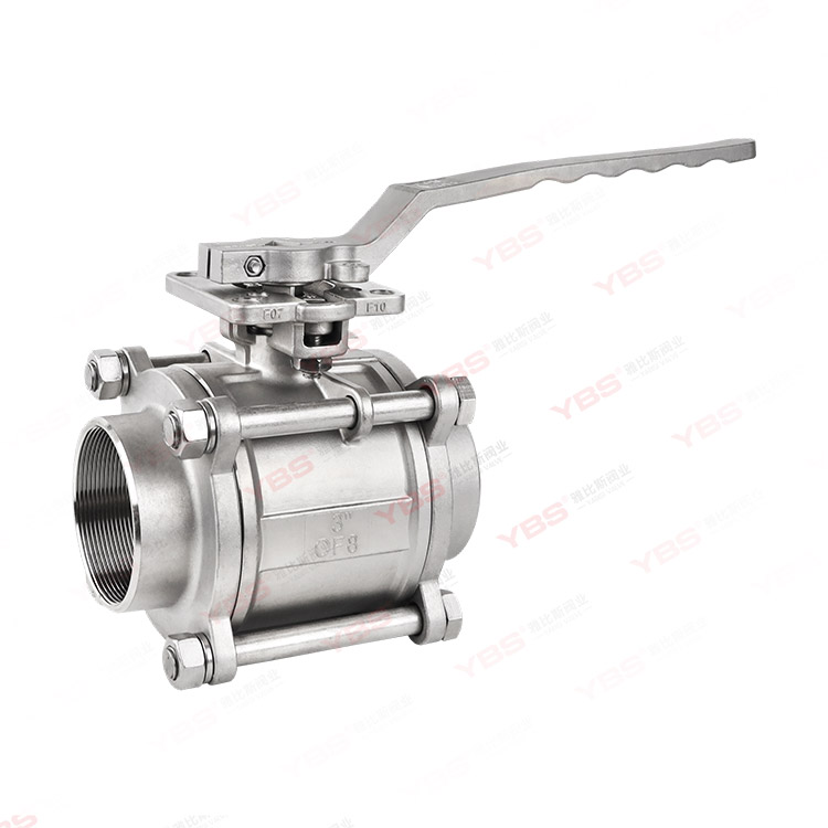 3PC threaded high platform ball valve with pressure cover